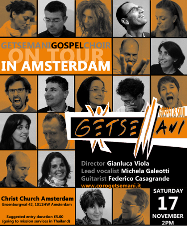 Locandina del concerto alla Christ Church, Amsterdam, 17 novembre 2012
