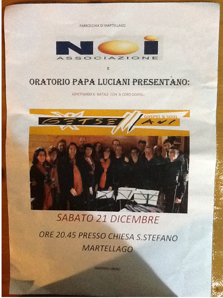 Locandina del concerto a Martellago (VE), 21 dicembre 2013