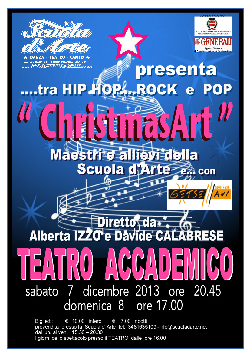 Locandina del concerto al Teatro Accademico, Castelfranco(TV), 8 dicembre 2013