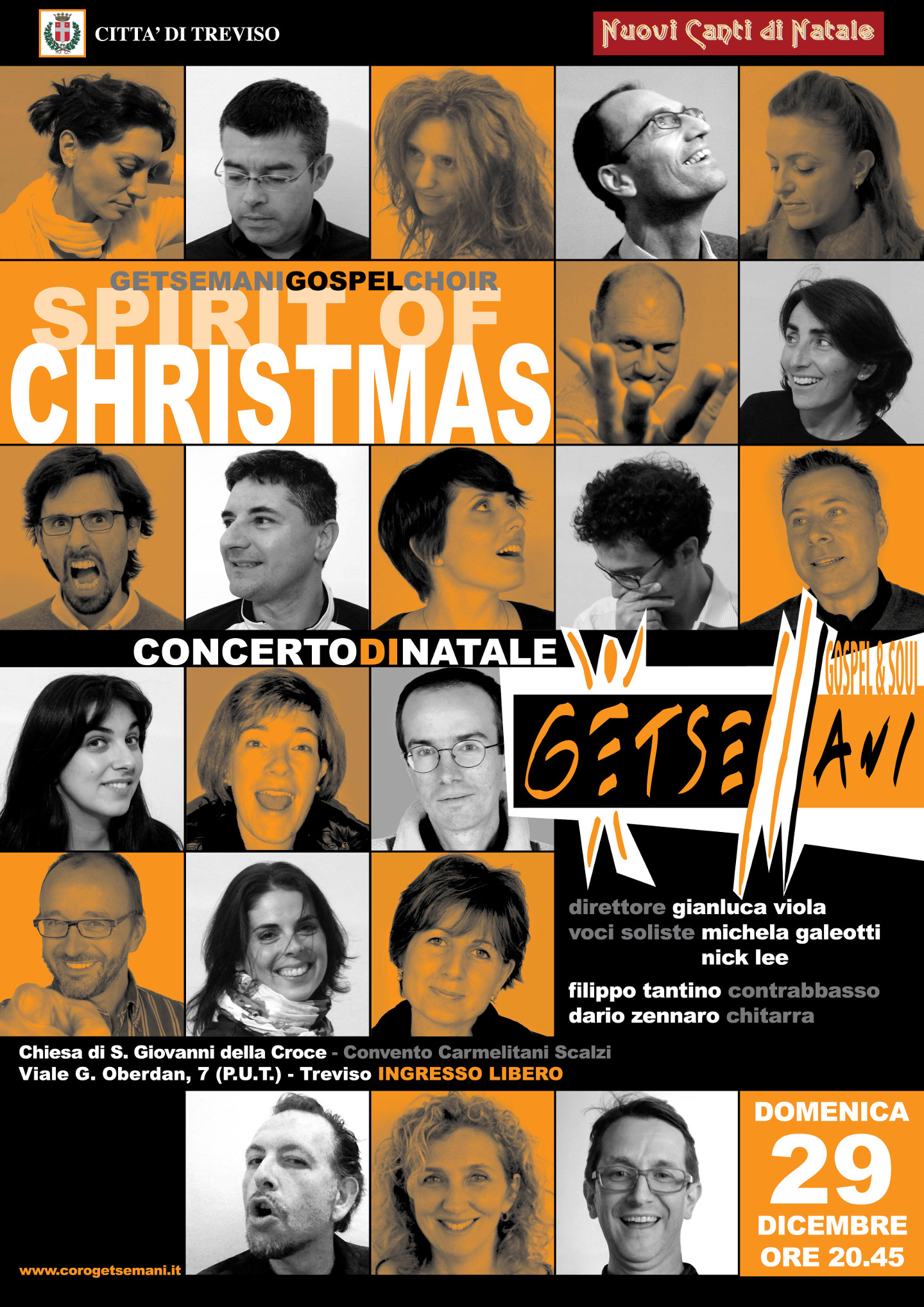 Locandina del concerto alla Chiesa dei Carmelitani, Treviso (TV), 29 dicembre 2013