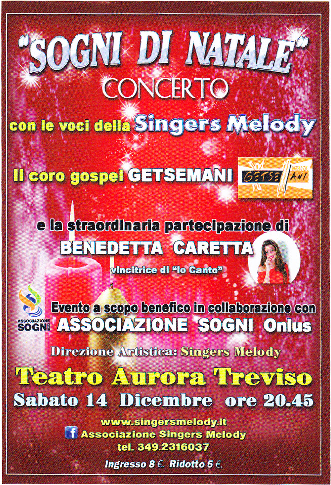 Locandina del concerto al Teatro Aurora, Treviso, 14 dicembre 2013